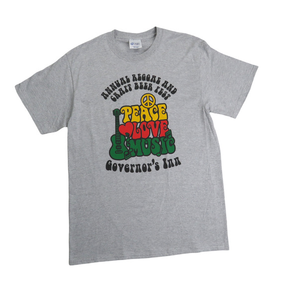 Port & Company Reggae & Craft Beer Festival Peace Love Music Concert Tee Medium - Picture 1 of 4